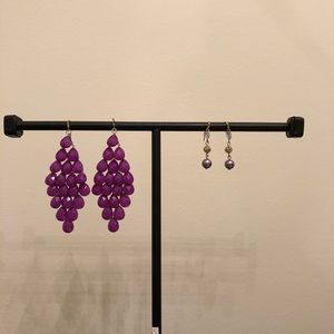 Dangly purple earrings